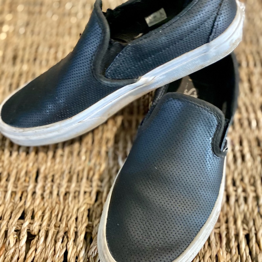 black leather vans